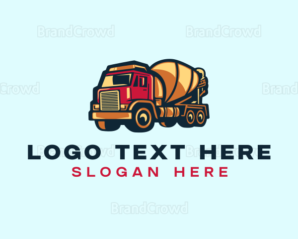 Cement Mixer Truck Logo