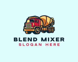 Mixing - Cement Mixer Truck logo design