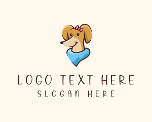 Female - Cute Female Dog logo design