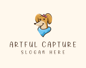 Pet Groom - Cute Female Dog logo design