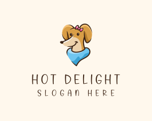 Cute Female Dog logo design