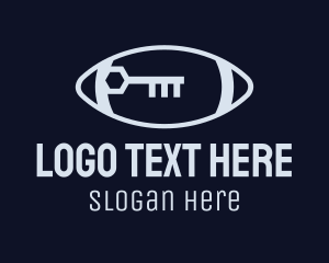 Unlock - Grey Football Key logo design