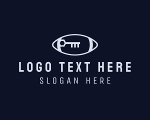 Unlocked - Grey Football Key logo design