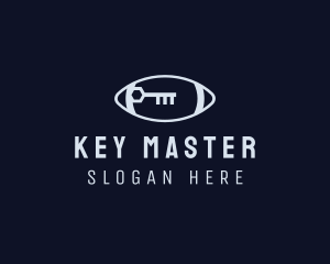 Unlock - Grey Football Key logo design