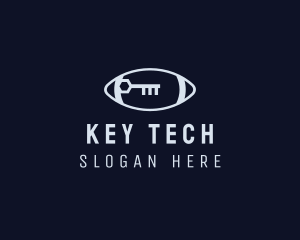 Grey Football Key logo design