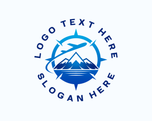 Tourist - Airplane Travel Mountain logo design