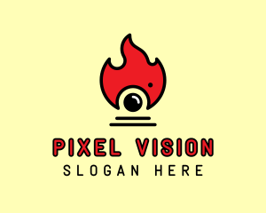 Flame Camera Lens logo design