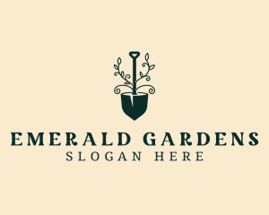 Gardening Plant Shovel logo design