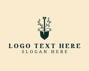 Lawn Care - Gardening Plant Shovel logo design