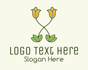 Flower Arrangement - Fancy Tulip Flower logo design