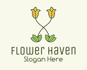 Fancy Tulip Flower logo design