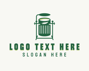 Recycling Bin - Trash Can Waste Disposal logo design