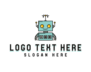 Music Industry - Music Antenna Robot logo design