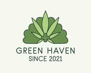 Green Medical Weed  logo design