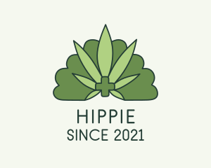 Cross - Green Medical Weed logo design