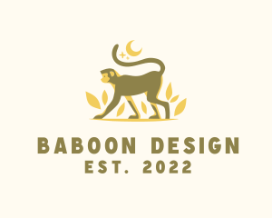 Baboon - Moon Jungle Monkey logo design