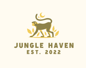 Moon Jungle Monkey logo design