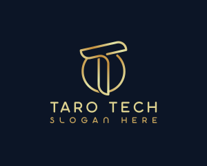 Modern Luxury Tech Letter T logo design