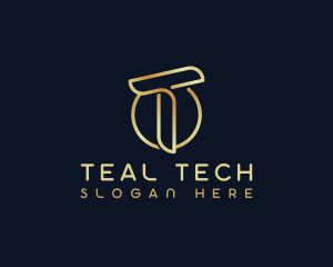 Modern Luxury Tech Letter T logo design