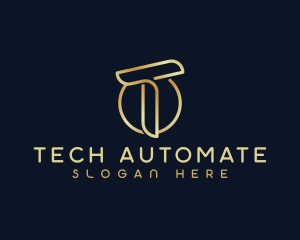 Modern Luxury Tech Letter T logo design