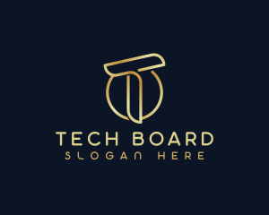 Modern Luxury Tech Letter T logo design