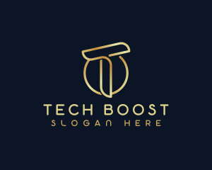 Modern Luxury Tech Letter T logo design