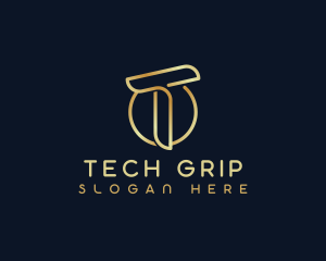 Modern Luxury Tech Letter T logo design