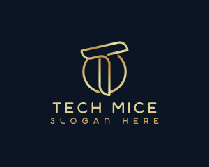 Modern Luxury Tech Letter T logo design