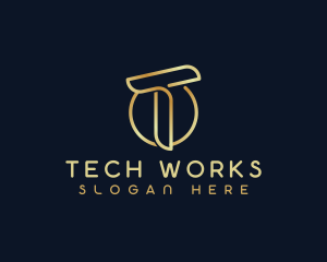 Modern Luxury Tech Letter T logo design