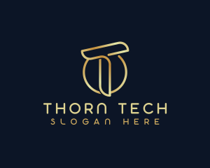 Modern Luxury Tech Letter T logo design