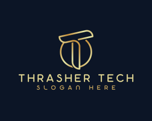 Modern Luxury Tech Letter T logo design