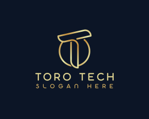 Modern Luxury Tech Letter T logo design