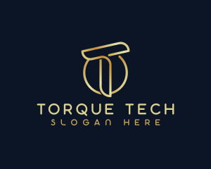 Modern Luxury Tech Letter T logo design