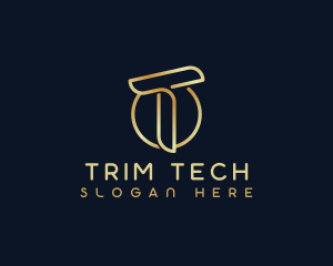 Modern Luxury Tech Letter T logo design