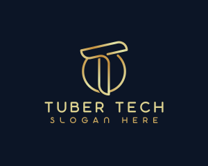 Modern Luxury Tech Letter T logo design