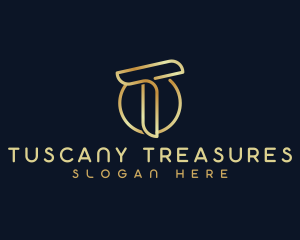 Modern Luxury Tech Letter T logo design