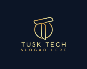 Modern Luxury Tech Letter T logo design