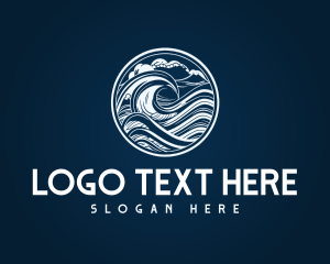 Beach - Ocean Sea Surf Wave logo design