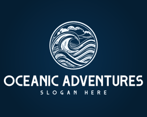 Ocean Sea Surf Wave logo design