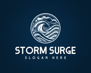 Ocean Sea Surf Wave logo design