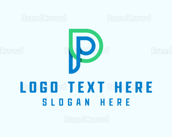 Eco Leaf Drop Letter P Logo