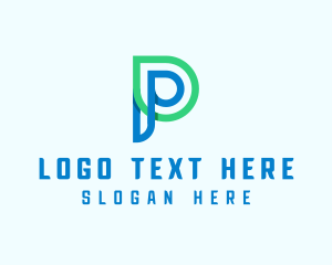 Alphabet - Eco Leaf Drop Letter P logo design