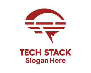 Stack - Brain Chat Bubble logo design