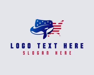 Usa - American Whale Ocean Animal logo design