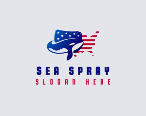 American Whale Ocean Animal logo design