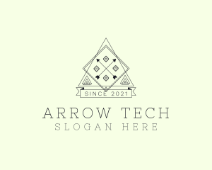 Triangle Arrow Diamond Banner logo design