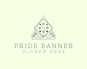 Triangle Arrow Diamond Banner logo design