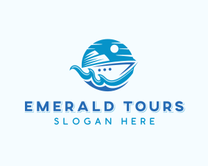 Cruise Ship Travel Tour logo design