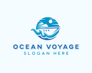 Cruise Ship Travel Tour logo design