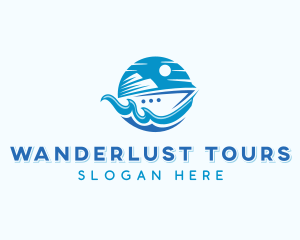 Cruise Ship Travel Tour logo design